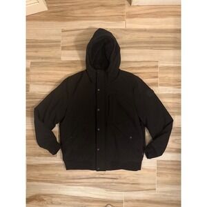 Levis Mens XL Black Sherpa Lined Softshell Hooded Bomber Jacket RN54163